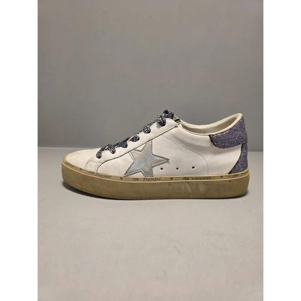 Shu Shop  Reba Pink Glitter Silver Star Low Top Sneakers - Women's size 9